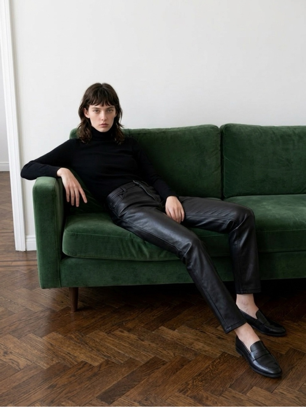 Abercrombie and Fitch Faux Leather Trousers Black Size 26